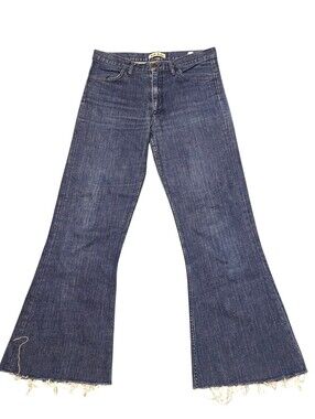 Vintage Acne Jeans Flare Bell Bottom Raw Hem Denim Pants Y2K Size 31 In